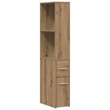 Narrow Bathroom Cupboard with Wheels Artisian Oak Engineered Wood 855303