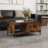 Coffee Table Smoked Oak 90x50x40 cm Engineered Wood 829217