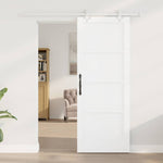 Sliding Door Manual White 78 x 202 cm Solid pine wood and steel 3333555