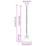 ZNTS Pendant Lamp E27 Black Ø 31 cm Iron 4103456