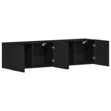 TV Cabinets 2 pcs Black Oak 160x30x41 cm Engineered Wood 862197