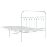 Metal Bed Frame without Mattress with Headboard White 100x190cm 376643
