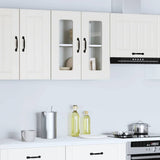 Kitchen Wall Cabinet with Glass Door Kalmar White Engineered Wood 853667