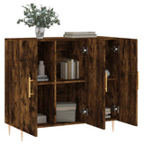 Sideboard Smoked Oak 90x34x80 cm Engineered Wood 828097