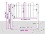 Fence Gate HORST 100 x 75 cm Metal Black Lockable 42034053
