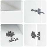 5 Piece LED TV Cabinet High Gloss White Engineered Wood 3416925