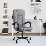 Reclining Office Chair Light Grey Fabric 349794
