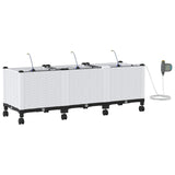 Garden Planter with Irrigation&Wheels 3 pcs White PP 3423085