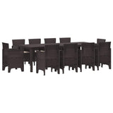 Garden Dining Set 11 pcs Brown Polt rattan 3378598