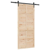 Sliding Door Brown 80 x 208 cm Solid Pine Wood 3381155