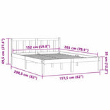 Bed Frame Natural 152 x 203 cm Solid Pine Wood 900317