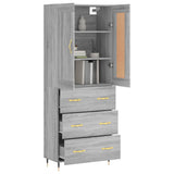 Highboard Grey Sonoma 69.5x34x180 cm Engineered Wood 3199735