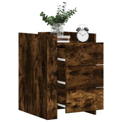 ZNTS Bedside Cabinet Smoked Oak 45x50x65 cm Engineered Wood 848308