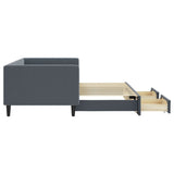 Daybed with Trundle&Drawers without Mattress Dark Grey 90x190 cm Single 3196786