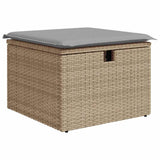 Sofa Set with Cushion 8 pcs Beige and Light Grey Poly Rattan 3359209