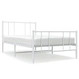 Metal Bed Frame without Mattress with Footboard White 80x200cm 352538