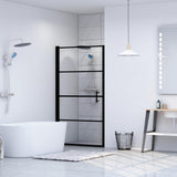 145671 Shower Door Tempered Glass 81x195 cm Black