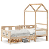 Day Bed with Roof without Mattress 90x190 cm Single Solid Wood 3282280