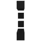 TV Cabinet Set Wall-mounted 6 pcs Black Oak Engineered Wood 3393160