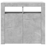 Sideboard with LED Lights Concrete Grey 80x35x75 cm 804332
