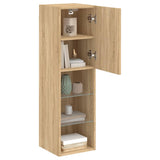 TV Cabinets with LED Lights 2 pcs Sonoma Oak 30.5x30x102 cm 837020