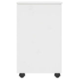Rolling Cabinet White 34 x 39 x 65.5 cm Solid Pine Wood 42028357