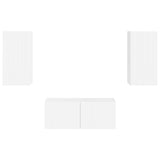 TV Cabinet Set 2 pcs High Gloss White Engineered Wood 3408965