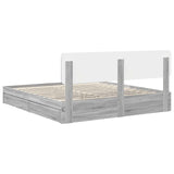 Storage Bed Grey Sonoma 200 x 200 cm Engineered Wood 3412246