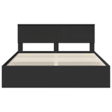 Bed Frame with Drawer Black 160 x 200 cm Engineer Wood 3410687