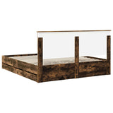 Bed Frame with Drawer Smoked Oak 180 x 200 cm Engineer Wood 3411093