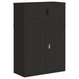 ZNTS File Cabinet Black 90x40x130 cm Steel 3188323