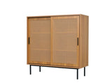 Sideboard, Kitchen Cabinet, Storage Cupboard with Rattan Decorated Doors, with 2 Sliding Barn Doors, N896P437305N