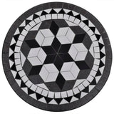Garden Table Black and White Tough Powder-coated Iron 41532