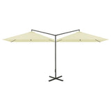 Garden Parasol Sand Polyester, Powder-Coated Steel Double 312555