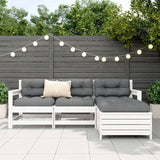 4 Piece Garden Sofa Set White Solid Wood Pine 3250793