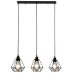 Ceiling Lamp with Diamond Design Black 3 x E27 Bulbs 281633