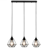 Ceiling Lamp with Diamond Design Black 3 x E27 Bulbs 281633