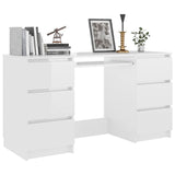 ZNTS Writing Desk High Gloss White 140x50x77 cm Engineered Wood 800816