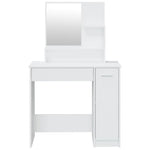 Dressing Table with Mirror High Gloss White 86.5x35x136 cm 802963