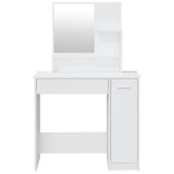 Dressing Table with Mirror High Gloss White 86.5x35x136 cm 802963