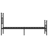 Metal Bed Frame without Mattress with Footboard Black 75x190cm 374347