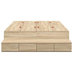 Storage Bed Frame with Drawer Sonoma Oak 236.5 x 120 x 31.5 cm 3335631