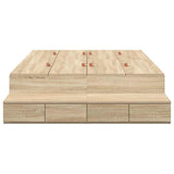 Storage Bed Frame with Drawer Sonoma Oak 236.5 x 120 x 31.5 cm 3335631