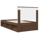 Bed Frame with Headboard Brown Oak 100 x 200 cm Solid Pine Wood 3411052