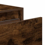 Wall-mounted Bedside Cabinet with LED Lights Smoked Oak 860219