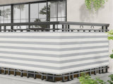 Balcony Screen Light Grey and White 100 x 1000 cm Oxford Fabric 42030947