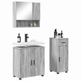 Bathroom Furniture Set with Drawer with Door 3 pcs Grey Sonoma 3392959