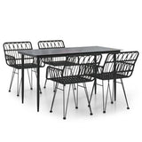 Garden Dining Set Black Powder-coated steel Medium Durable 3157854