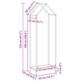 Firewood Rack Black 40x25x120 cm Cold-rolled steel 864299