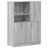 2 Piece Kitchen Cabinet Set Grey Sonoma Engineered Wood 3324147